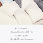 Kit 2 Fronhas Lisa 180 Fios 70cm X 50cm Cores Sortidas Palha