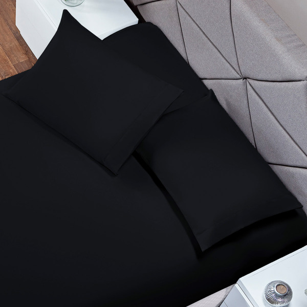 Kit 2 Fronhas Lisa 180 Fios 70cm X 50cm Cores Sortidas Preto