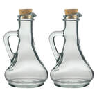 Kit 2 Galheteiros De Vidro Com Tampa De Rolha 250ml Azeite