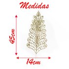 Kit 2 Galhos Enfeite Folhagem De Natal Dourado Glitter 45cm