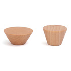 Kit 2 Ganchos de Madeira 2,1x4,22x4,22cm Natural Oikos