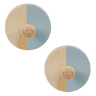 Kit 2 Ganchos de Madeira Com Adesivo Oikos