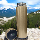 Kit 2 Garrafa Térmica Aço Inox Termômetro Digital Led 500ml D