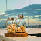 Kit 2 Garrafas Porta Rolha De Vinho Cromada Com Alça Frisia