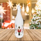 Kit 2 Garrafas Vidro Decor Natal Quebra Nozes 1 Litro Tampa P