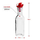 Kit 2 Garrafas Vidro Galheteiro Para Azeite Vermelho 200ml