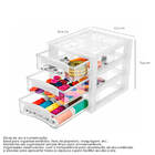 Kit 2 Gaveteiro Organizador Pequeno De Mesa Com 3 Gavetas Tra