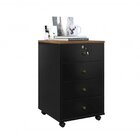 Kit 2 Gaveteiros 4 Gavetas Intelectual Plus Natura/preto