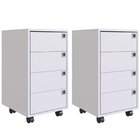 Kit 2 Gaveteiros 4 Gavetas Office  Branco