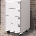 Kit 2 Gaveteiros 4 Gavetas Office  Branco