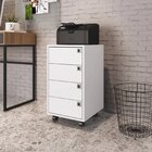 Kit 2 Gaveteiros 4 Gavetas Office  Branco