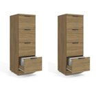 Kit 2 Gaveteiros Arquivo 4 Gavetas Itapuã Marrom