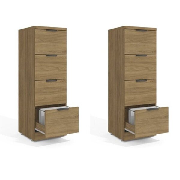 Kit 2 Gaveteiros Arquivo 4 Gavetas Itapuã Marrom