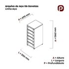 Kit 2 Gaveteiros Arquivo De Aço 6 Gavetas Para Fichas Apfi69t