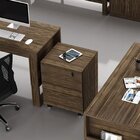 Kit 2 Gaveteiros Com Chave 3 Gavetas Charme Nogal