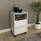 Kit 2 Gaveteiros Com Ripado Rodízio 2 Gavetas 1 Nicho Me4175