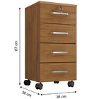 Kit 2 Gaveteiros Escritório Chave E Rodízios 4 Gavetas Gávea