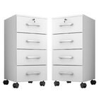 Kit 2 Gaveteiros Escritório Chave E Rodízios 4 Gavetas Gávea