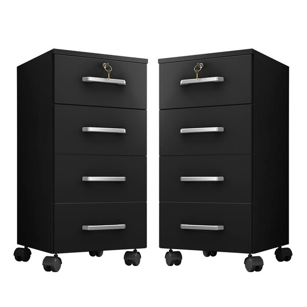 Kit 2 Gaveteiros Escritório Chave E Rodízios 4 Gavetas Gávea