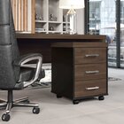 Kit 2 Gaveteiros Executivo 3 Gavetas Com Rodinhas E Chave Par