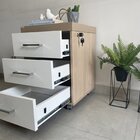 Kit 2 Gaveteiros Executivo 3 Gavetas Com Rodinhas E Chave Par