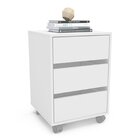 Kit 2 Gaveteiros Mauá 45cm 3 Gavetas Com Rodízios Branco