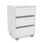 Kit 2 Gaveteiros Mauá 45cm 3 Gavetas Com Rodízios Branco