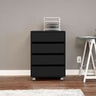 Kit 2 Gaveteiros Mauá 4 Gavetas Com Rodízios Preto