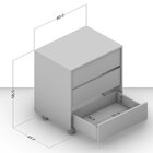 Kit 2 Gaveteiros Mauá 60cm 3 Gavetas Com Rodízios Branco