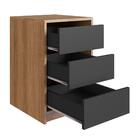 Kit 2 Gaveteiros Para Escritorio 36 Cm 3 Gavetas P1045 Pp Mil