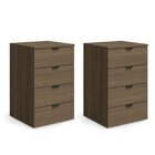 Kit 2 Gaveteiros Para Escritório Volante 4 Gavetas Office Mar