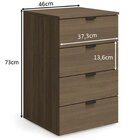 Kit 2 Gaveteiros Para Escritório Volante 4 Gavetas Office Mar