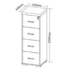 Kit 2 Gaveteiros Para Pasta Suspensa 4 Gavetas Com Chave Tamp