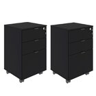 Kit 2 Gaveteiros Volante 2 Gavetas E 1 Gaveta Para Pastas Kug