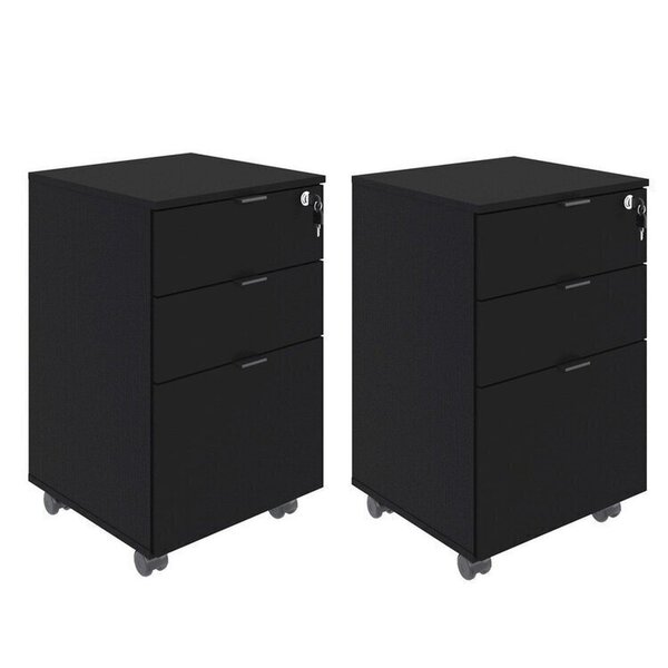 Kit 2 Gaveteiros Volante 2 Gavetas E 1 Gaveta Para Pastas Kug