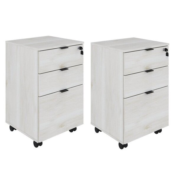 Kit 2 Gaveteiros Volante 2 Gavetas E 1 Gaveta Para Pastas Kug