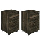 Kit 2 Gaveteiros Volante 2 Gavetas E 1 Gaveta Para Pastas Kug