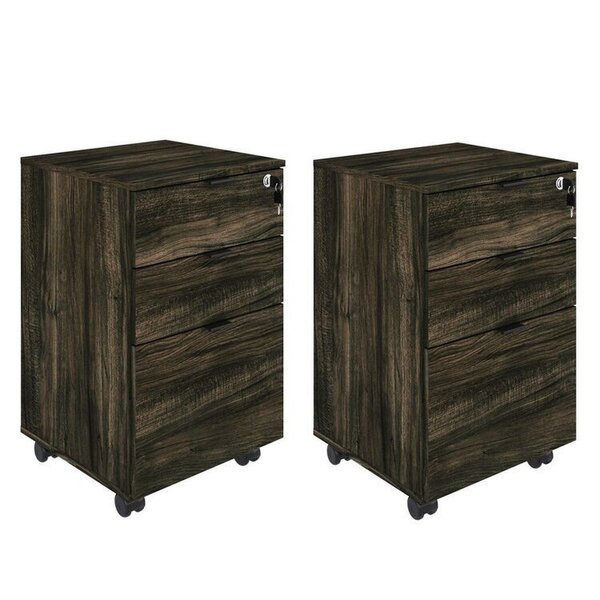 Kit 2 Gaveteiros Volante 2 Gavetas E 1 Gaveta Para Pastas Kug