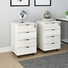 Kit 2 Gaveteiros Volantes 4 Gavetas Kugv44 Kuadra Espresso Mó