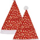 Kit 2 Gorro Touca Papai Noel Enfeite Natal Estrelas E Luas