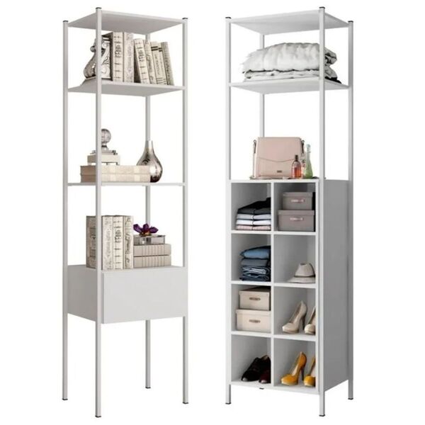 Kit 2 Guarda Roupa Estante Modulado Oxford Branco Demolição