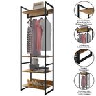 Kit 2 Guarda Roupas Closet Indy 4 Prateleiras F02 Castanho Te