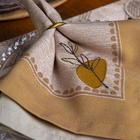 Kit 2 Guardanapos Linho Bordado Rustic Ambar 40x40 + 2 Argolas