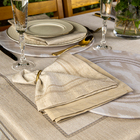 Kit 2 Guardanapos Linho Dunas Ikat Bege 40x40 + 2 Argolas