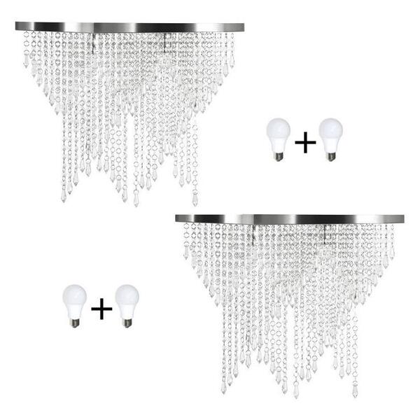Kit 2 Império Cristal Crilik Pl7203 Cromado C/lamp.s