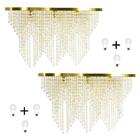 Kit 2 Império Cristal Crilik Pl7204 Dourado C/lamp.s