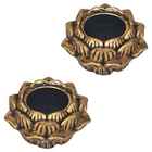 Kit 2 Incensários Tipo Castiçal Flor De Lótus 13053 Ouro