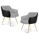 Kit 2 Jade Pés Alumínio Corano Tressê Linho Cinza Claro