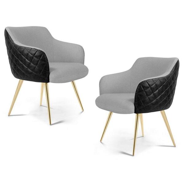 Kit 2 Jade Pés Alumínio Corano Tressê Linho Cinza Claro