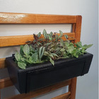 Kit 2 Jardineiras De Planta Preta 37x15 Floreira Polietileno